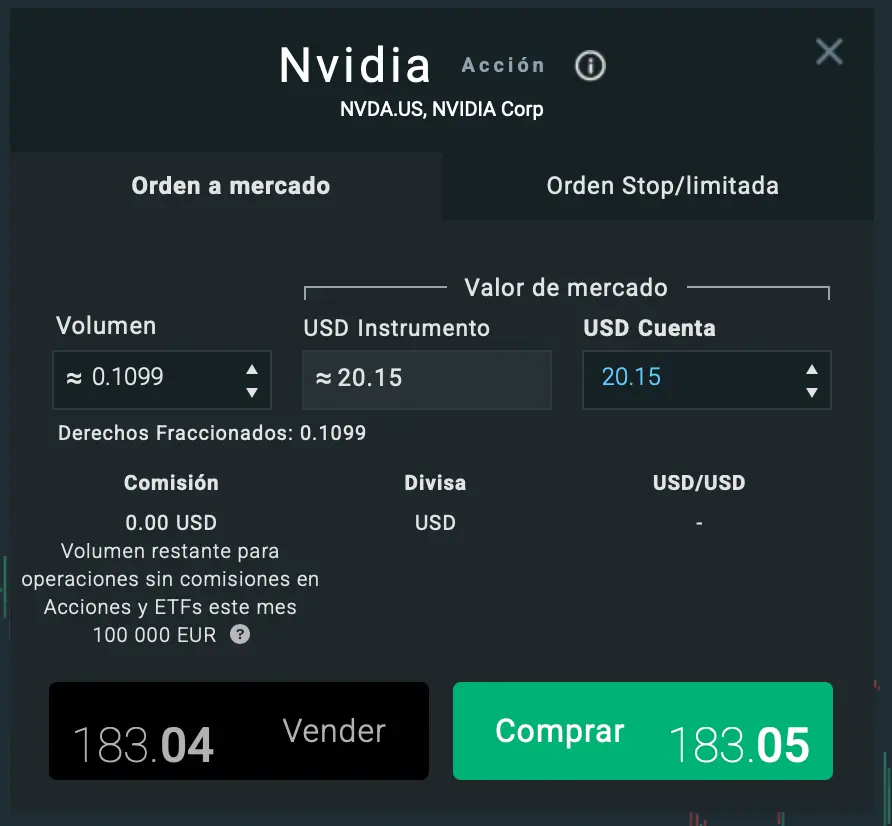 Comprar acciones de Nvidia en XTB - Paso 4