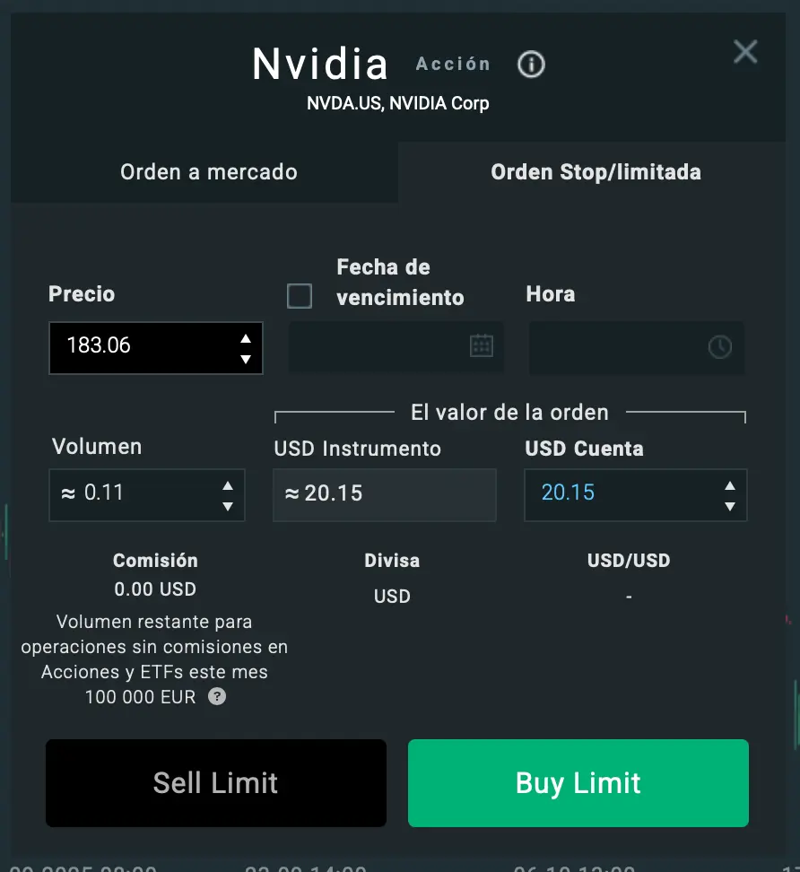 Comprar acciones de Nvidia en XTB - Paso 4 Opcional